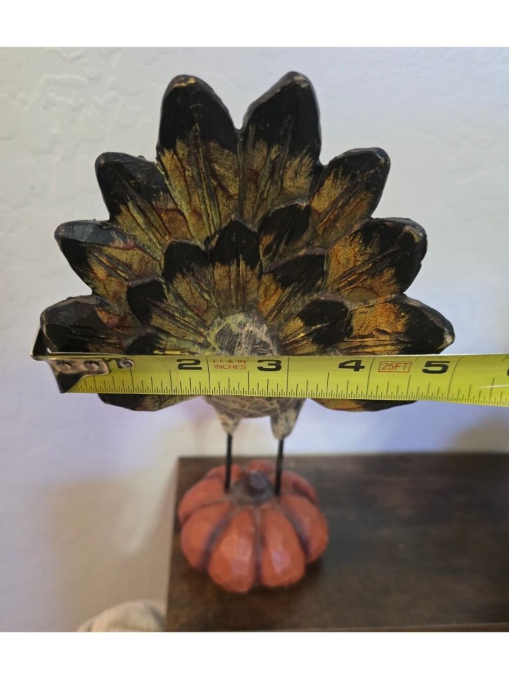 Set of 2 Turkey Figurines On Pumpkin Bases Fall Harvest Thanksgiving - Picture 11 of 15